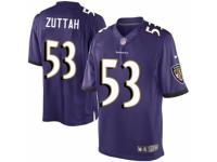 Youth Nike Baltimore Ravens #53 Jeremy Zuttah Limited Purple Team Color NFL Jersey