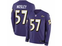 Youth Nike Baltimore Ravens #57 C.J. Mosley Limited Purple Therma Long Sleeve NFL Jersey