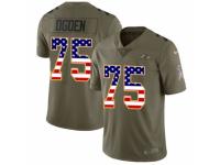 Youth Nike Baltimore Ravens #75 Jonathan Ogden Limited Olive/USA Flag Salute to Service NFL Jersey