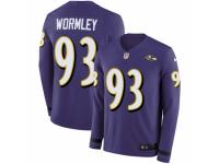 Youth Nike Baltimore Ravens #93 Chris Wormley Limited Purple Therma Long Sleeve NFL Jersey