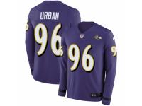Youth Nike Baltimore Ravens #96 Brent Urban Limited Purple Therma Long Sleeve NFL Jersey