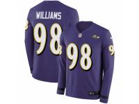 Youth Nike Baltimore Ravens #98 Brandon Williams Limited Purple Therma Long Sleeve NFL Jersey