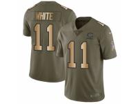 Youth Nike Chicago Bears #11 Kevin White Limited Olive/Gold Salute to Service NFL Jersey