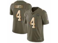 Youth Nike Chicago Bears #4 Connor Barth Limited Olive/Gold Salute to Service NFL Jersey
