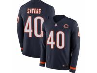 Youth Nike Chicago Bears #40 Gale Sayers Limited Navy Blue Therma Long Sleeve NFL Jersey