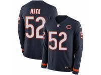 Youth Nike Chicago Bears #52 Khalil Mack Limited Navy Blue Therma Long Sleeve NFL Jersey
