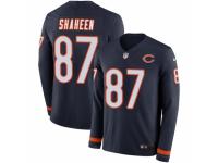 Youth Nike Chicago Bears #87 Adam Shaheen Limited Navy Blue Therma Long Sleeve NFL Jersey