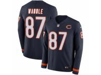 Youth Nike Chicago Bears #87 Tom Waddle Limited Navy Blue Therma Long Sleeve NFL Jersey