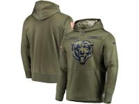 Youth Nike Chicago Bears Olive Salute to Service Sideline Therma Performance Pullover Hoodie
