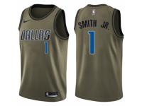 Youth Nike Dallas Mavericks #1 Dennis Smith Jr. Swingman Green Salute to Service NBA Jersey