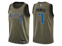 Youth Nike Dallas Mavericks #7 Dwight Powell Swingman Green Salute to Service NBA Jersey