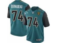 Youth Nike Jacksonville Jaguars #74 Mackenzy Bernadeau Limited Teal Green Team Color NFL Jersey