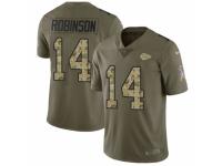 Youth Nike Kansas City Chiefs #14 Demarcus Robinson Limited Olive/Camo 2017 Salute to Service NFL Jersey