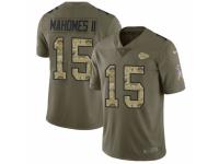 Youth Nike Kansas City Chiefs #15 Patrick Mahomes II Limited Olive/Camo 2017 Salute to Service NFL Jersey