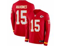 Youth Nike Kansas City Chiefs #15 Patrick Mahomes Limited Red Therma Long Sleeve NFL Jersey