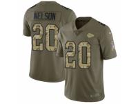 Youth Nike Kansas City Chiefs #20 Steven Nelson Limited Olive/Camo 2017 Salute to Service NFL Jersey