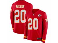 Youth Nike Kansas City Chiefs #20 Steven Nelson Limited Red Therma Long Sleeve NFL Jersey