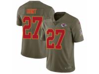 Youth Nike Kansas City Chiefs #27 Kareem Hunt Limited Olive 2017 Salute to Service NFL Jersey