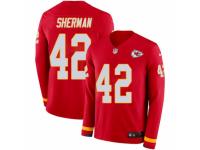 Youth Nike Kansas City Chiefs #42 Anthony Sherman Limited Red Therma Long Sleeve NFL Jersey