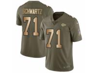 Youth Nike Kansas City Chiefs #71 Mitchell Schwartz Limited Olive/Gold 2017 Salute to Service NFL Jersey
