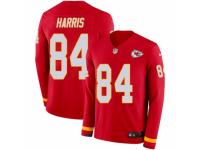 Youth Nike Kansas City Chiefs #84 Demetrius Harris Limited Red Therma Long Sleeve NFL Jersey