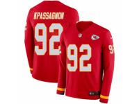 Youth Nike Kansas City Chiefs #92 Tanoh Kpassagnon Limited Red Therma Long Sleeve NFL Jersey