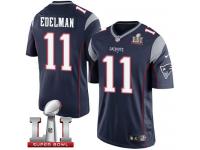 Youth Nike New England Patriots #11 Julian Edelman Limited Navy Blue Team Color Super Bowl LI 51 NFL Jersey