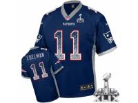 Youth Nike New England Patriots #11 Julian Edelman Navy Blue Drift Fashion Super Bowl XLIX NFL Jersey