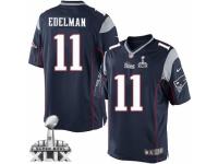 Youth Nike New England Patriots #11 Julian Edelman Navy Blue Team Color Super Bowl XLIX NFL Jersey
