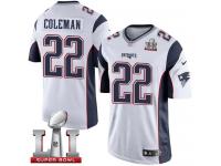 Youth Nike New England Patriots #22 Justin Coleman Elite White Super Bowl LI 51 NFL Jersey
