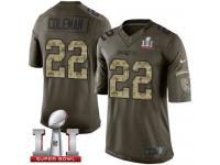 Youth Nike New England Patriots #22 Justin Coleman Limited Green Salute to Service Super Bowl LI 51 NFL Jersey