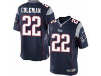 Youth Nike New England Patriots #22 Justin Coleman Limited Navy Blue Team Color NFL Jersey