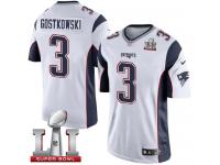 Youth Nike New England Patriots #3 Stephen Gostkowski Elite White Super Bowl LI 51 NFL Jersey