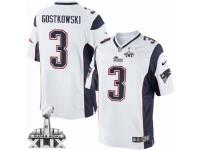 Youth Nike New England Patriots #3 Stephen Gostkowski White Super Bowl XLIX NFL Jersey