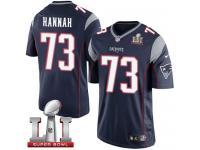 Youth Nike New England Patriots #73 John Hannah Elite Navy Blue Team Color Super Bowl LI 51 NFL Jersey
