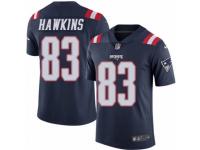 Youth Nike New England Patriots #83 Lavelle Hawkins Limited Navy Blue Rush NFL Jersey