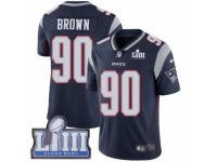 Youth Nike New England Patriots #90 Malcom Brown Navy Blue Team Color Vapor Untouchable Limited Player Super Bowl LIII Bound NFL Jersey