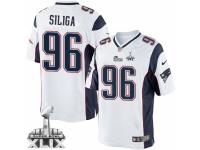 Youth Nike New England Patriots #96 Sealver Siliga White Super Bowl XLIX NFL Jersey