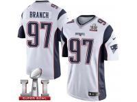 Youth Nike New England Patriots #97 Alan Branch Elite White Super Bowl LI 51 NFL Jersey