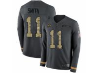 Youth Nike Washington Redskins #11 Alex Smith Limited Black Salute to Service Therma Long Sleeve NFL Jersey