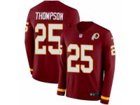 Youth Nike Washington Redskins #25 Chris Thompson Limited Burgundy Therma Long Sleeve NFL Jersey