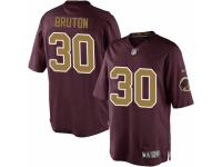 Youth Nike Washington Redskins #30 David Bruton Limited Burgundy Red Gold Number Alternate 80TH Anniversary NFL Jersey