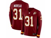 Youth Nike Washington Redskins #31 Fabian Moreau Limited Burgundy Therma Long Sleeve NFL Jersey