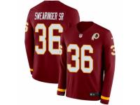Youth Nike Washington Redskins #36 D.J. Swearinger Limited Burgundy Therma Long Sleeve NFL Jersey