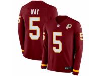 Youth Nike Washington Redskins #5 Tress Way Limited Burgundy Therma Long Sleeve NFL Jersey