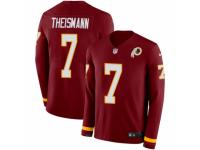 Youth Nike Washington Redskins #7 Joe Theismann Limited Burgundy Therma Long Sleeve NFL Jersey