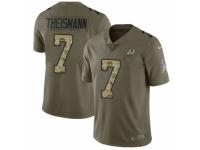 Youth Nike Washington Redskins #7 Joe Theismann Limited Olive/Camo 2017 Salute to Service NFL Jersey