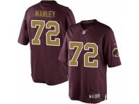 Youth Nike Washington Redskins #72 Dexter Manley Limited Burgundy Red Gold Number Alternate 80TH Anniversary NFL Jersey