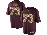 Youth Nike Washington Redskins #73 Ziggy Hood Limited Burgundy Red Gold Number Alternate 80TH Anniversary NFL Jersey