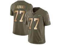 Youth Nike Washington Redskins #77 Shawn Lauvao Limited Olive/Gold 2017 Salute to Service NFL Jersey